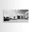 Desert Adobe House, Rustic Minimalist, Earth Tone Home Decor, Framed Canvas Print, Southwestern Art, Entryway or Living Room Art