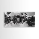 Tropical Beach Shack, Rustic Coastal Decor, Island Vibes, Palm Tree Jungle, Framed Canvas Print, Boho Living Room Wall Art