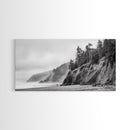 Pacific Coast Cliffs, Moody Nature Photography, Ocean View Landscape, Framed Canvas Print, Coastal Bedroom or Office Wall Art