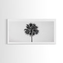 Minimal Palm Tree, Tropical Simplicity, Black and White Art, Framed Canvas Print, Modern Entryway or Minimalist Bathroom Wall Art