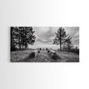 Coastal Graveyard, Moody Seascape, Quiet Reflection Scene, Framed Canvas Print, Gothic Office or Haunted Fall Wall Art Decor, Hallway Wall Art