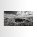 Prairie Crater Scene, Nature Landscape, Rustic Country Vibe, Farmhouse Wall Decor, Canvas Print, Entryway Accent, Autumn Earth Tones