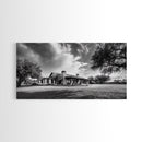 Southwestern Ranch Home, Texas House Scene, Peaceful Rural Living, Framed Canvas Print, Rustic Landscape Art, Living Room Decor