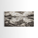 Rippled Water, Mountain View, Serene Beach, Nature Landscape, Canvas Print, minimalist art, spa decor, Scandinavian wall accent