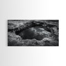 Sky Reflection, Stone Pool, Abstract Nature, Moody Minimalist Art, Framed Canvas Print, Bedroom Wall Art, Contemporary Monochrome Decor