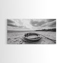 Beach Rope Still, Sand Dune Landscape, Seaside Art, Coastal Minimalist, Canvas Print, Neutral Wall Art, Living Room Coastal Decor, Nautical Style