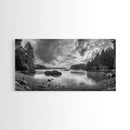 Misty Forest, Coastal Wilderness, Moody Landscape, Nature Escape, Framed Canvas Print, Cabin Decor, Autumn Wall Art, Woodland Aesthetic