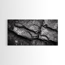 Stone Texture Closeup, Abstract Rock Pattern, Black and White Minimalist, Canvas Print, Modern Wall Art, Office Decor, Earthy Tones