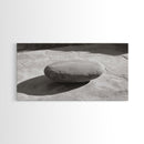 Zen Stone Focus, Natural Simplicity, Black and White Minimalist, Canvas Print, Spa Wall Art, Serene Bathroom Decor, Peaceful Aesthetic