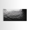 Water Ripples Zen, Abstract Motion, Monochrome Fluid Art, Canvas Print, Modern Minimalist Wall Art, Bathroom or Spa Room Decor