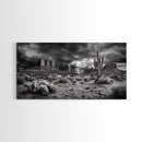 Desert Storm Scene, Lightning Landscape, Southwest Art, Dramatic Skies, Framed Canvas Print, Western Wall Art, Rustic Living Room Decor