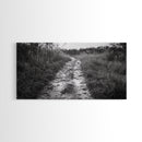 Dirt Path Trail, Minimal Nature Photography, Countryside Landscape, Rustic Fall Vibe Wall Art, Neutral Home Decor, Framed Canvas Print