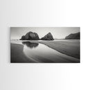 Seaside Rocks, Reflected Sky, Calm Ocean, Landscape Photography, Framed Canvas Print, Zen Wall Art, Modern Minimalist Decor, Modern Home Decor