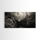 Forest Waterfall, Wooded Creek, Serene Nature, Rustic Landscape, Framed Canvas Print, Fall Cabin Wall Art, Nature Lover Decor