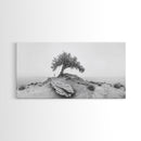 Solitary Tree, Minimalist Nature, Desert Landscape, Canvas Print, Modern Home Decor, Neutral Wall Art, Entryway Accent, Calm Mood Art