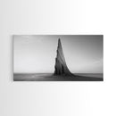 Sharp Spire, Abstract Rock, Desert Sculpture, Canvas Print, Minimalist Wall Art, Office Decor, Nature Geometry, Monochrome Art