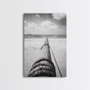 Nautical Rope, Ocean Line, Endless Beach, Maritime Horizon, Canvas Print, Minimalist Wall Art, Modern Coastal Decor, Entryway Beach Art