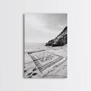 Tribal Blanket, Ocean Vibe, Coastal Pattern, Canvas Print, Beach Boho Wall Art, Neutral Home Decor, Summer Beach Bedroom