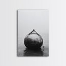Buoy Stillness, Ocean Fog, Minimal Water, Framed Canvas Print, Nautical Wall Art, Bathroom Decor, Calm Coastal Black and White Art