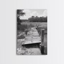 Marsh Dock, Southern Nature, Weathered Pier, Framed Canvas Print, Guest Room Wall Art, Rural Landscape, Fall Wall Art, Country Style