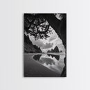 Sea Stacks, Reflected Sky, Dramatic Coastline, Beach Landscape, Canvas Print, Living Room Wall Art, Nature Coastal Decor, moody ocean print