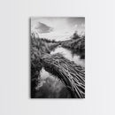 Nature Escape, Stream View, Rustic Landscape, Autumn Calm, Framed Canvas Print, Nature art, Rustic Wall Decor, Cabin Art, Office Artwork