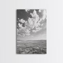 Open Sky, Serene Plains, Summer Day, Canvas Print, minimalist landscape art, farmhouse decor, bedroom wall art, neutral tones