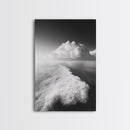 Ocean Wake, Cloud Horizon, Surreal Seascape, Framed Canvas Print, Dreamy Black White Wall Art, Bathroom Decor, Coastal Fantasy Art