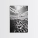 Underwater Scene, School of Fish, Ocean Photography, Split Shot Water, Framed Canvas Print, Bathroom Wall Art, Coastal Decor