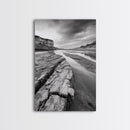 Eroded Riverbed, Desert Rock, Serene Canyon, Long Exposure, Framed Canvas Print, Earth Tones, Dining Room Decor, Nature Inspired