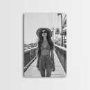 Pier Walk, Summer Fashion, Coastal Vibes, Chic Girl, Canvas Print, Fashion Wall Art, Modern Decor, Teen Room Artwork, Stylish Aesthetic