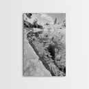 Reflective Riverbed, Nature Tranquility, Monochrome Landscape, Canvas Print, Bathroom Wall Art, Zen Decor, Fine Art Photography