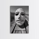 Weathered Mask, Coastal Surreal, Driftwood Dream, Canvas Print, Abstract Wall Art, Rustic Home Decor, Boho Artistic Style