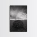 Twilight Field Nest, Tumbleweed Art, Desert Calm, Grassy Plains, Framed Canvas Print, Entryway Wall Art, Boho Nature Landscape