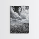 Open Sky Fields, Windy Prairie, Moody Nature Sky, Rustic Landscape, Canvas Print, Bedroom Wall Art, Fall Countryside, Boho Nature Decor