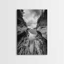 Ocean Ravine, Rugged Coastline, Pacific Wilderness, Stormy Seascape, Framed Canvas Print, Adventure Wall Art, Nature Home Decor