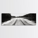 River Wake, Forest Waters, Lake Escape, Framed Canvas Print, Nature Photography, Minimalist Wall Art, Modern Cabin Decor