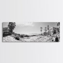Desert Coast, Palm Ruins, Forgotten Beach, Framed Canvas Print, Surreal Photography, Boho Living Room Art, Coastal Wall Decor