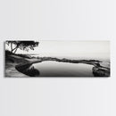 Seaside Pool, Nature Reflections, Calm Coastline, Canvas Print, minimalist zen wall art, spa bathroom decor, peaceful landscape photography