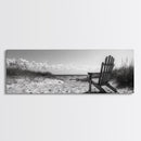Sand Dunes, Beach Chair, Sea Grasses, Ocean Path, Framed Canvas Print, Coastal Wall Art, Relaxation Theme, Minimalist Beach House Decor