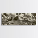 Desert Plateau, Cloudscape Drama, Western Landscape, Large Wall Art, Canvas Print, Rustic Home Decor, Minimalist Nature Art, Office Wall Decor