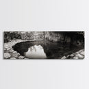 Stone Pool, Quiet Reflection, Nature Photography, Zen Vibes, Framed Canvas Print, Bathroom Wall Art, Rustic Decor, Tranquil Home Accent