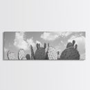 Prickly Pears, Cactus Heaven, Western Sky, Canvas Print, Boho Kitchen Wall Art, Desert Style Decor, Minimalist Black and White