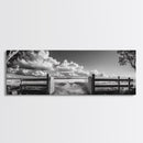Wooden Fence, Open Field, Cloud Horizon, Framed Canvas Print, Country Landscape Photography, Entryway Wall Art, Farmhouse Autumn Decor