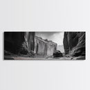Desert Canyon Walls, High Contrast, Natural Monument, Canvas Print, Office Wall Art, Moody Modern Decor, Wilderness Photography