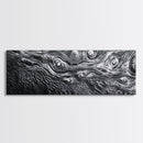 Liquid Texture Waves, Abstract Water Photography, Monochrome Art, Framed Canvas Print, Modern Living Room Wall Art, Nature-Inspired Decor
