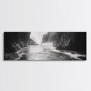 Ocean Cliff Passage, Dramatic Seascape Art, Moody Coastal Photography, Canvas Print, Dark Academic Wall Decor, Bedroom Statement Piece