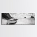 Rowboat, Sandy Cove, Island View, Canvas Print, Coastal Photography, Minimalist Beach Decor, Serene Bathroom or Bedroom Wall Art
