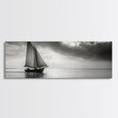 Sailboat, Ocean Horizon, Dramatic Sky, Framed Canvas Print, Nautical Wall Art, Minimalist Office Decor, Ocean Lover Photography