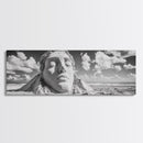 Sand Sculpture Head, Beach Goddess, Coastal Calm, Surreal Beauty, Framed Canvas Print, Modern Wall Art, Living Room Decor, Minimalist Art